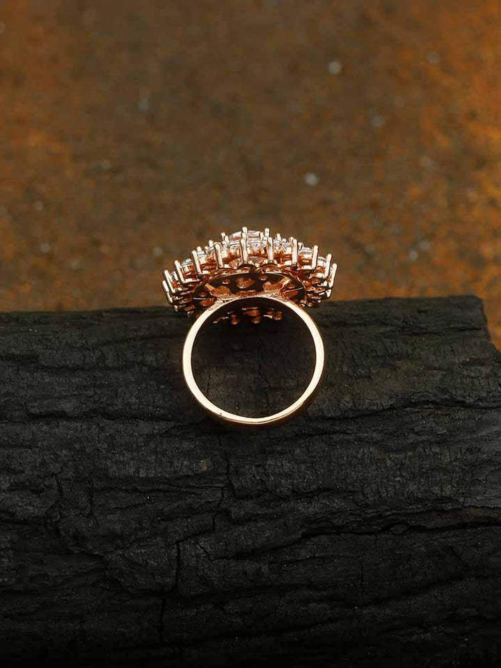 rings - Bling Bag Rose Gold Saarya Zirconia Ring