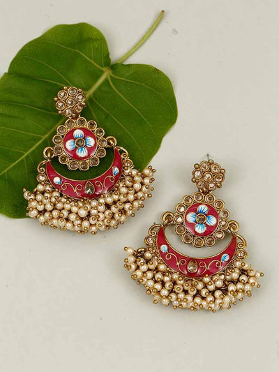 earrings - Bling Bag Ruby Dhara Chaandbali Earrings