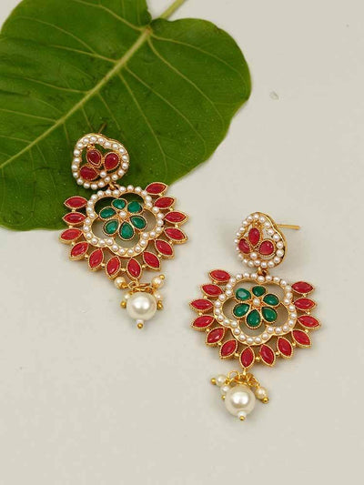 earrings - Bling Bag Ruby Deep Dangler Earrings