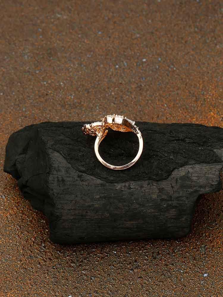 rings - Bling Bag Rose Gold Gaurav Adjustable Zirconia Ring