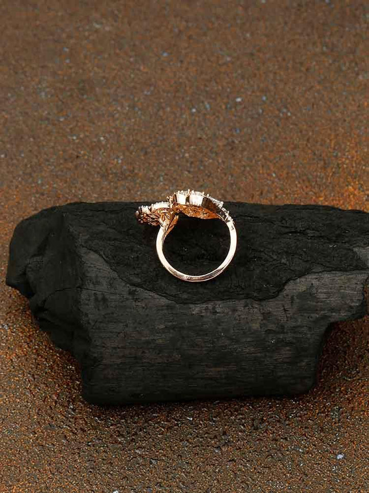 rings - Bling Bag Rose Gold Gaurav Adjustable Zirconia Ring