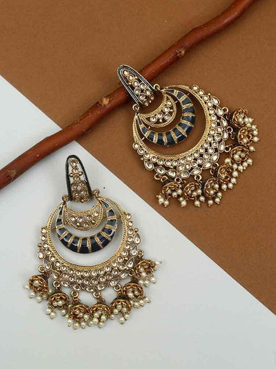 earrings - Bling Bag Dark Navy Fiona Designer Jhumkis