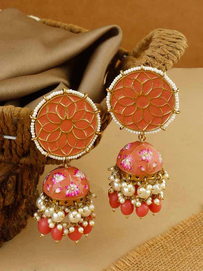 earrings - Bling Bag Coral Gamini Lotus Designer Jhumki