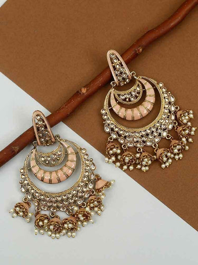 earrings - Bling Bag Peach Fiona Designer Jhumkis