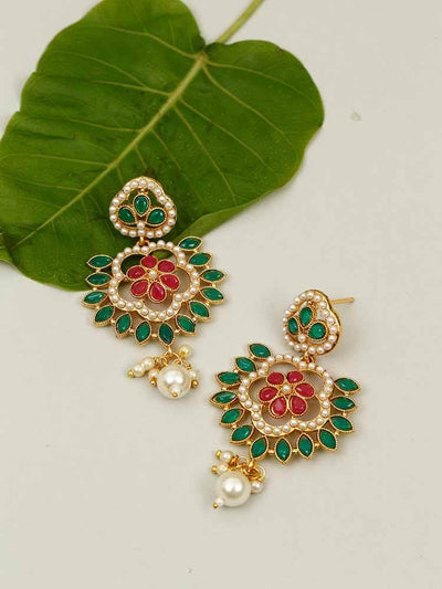 earrings - Bling Bag Emerald Red Deep Dangler Earrings