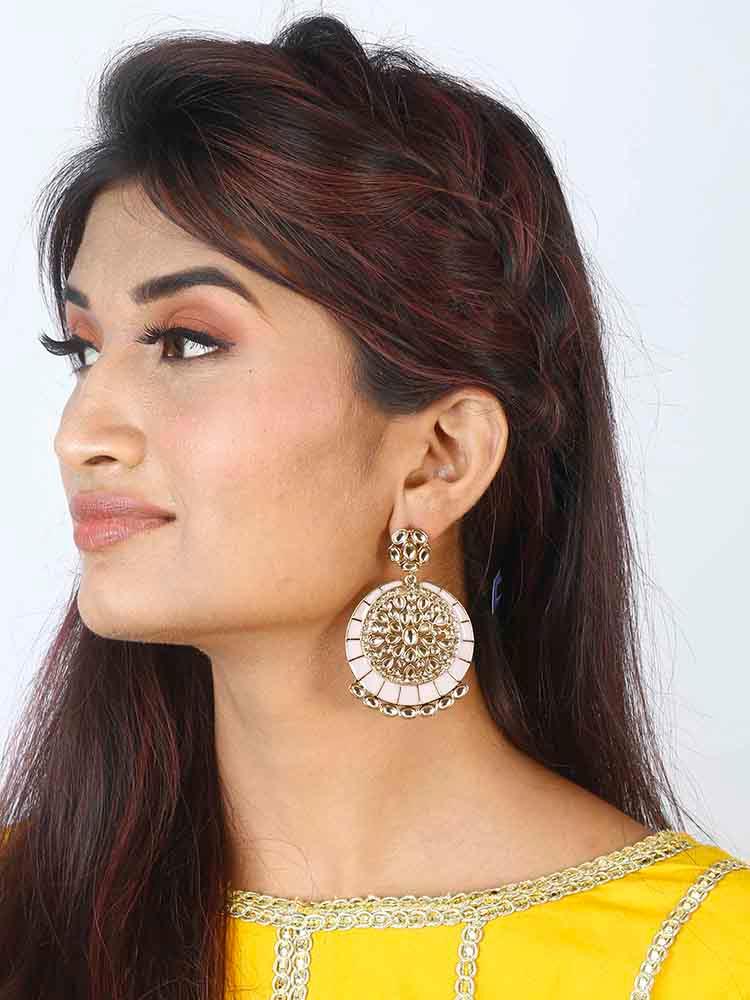 earrings - Bling Bag Lilac Sameera Kundan Earrings