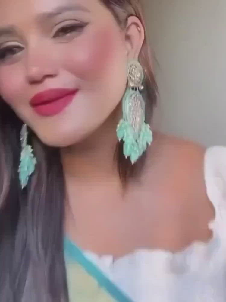 Turquoise Chaitali Chandbalis