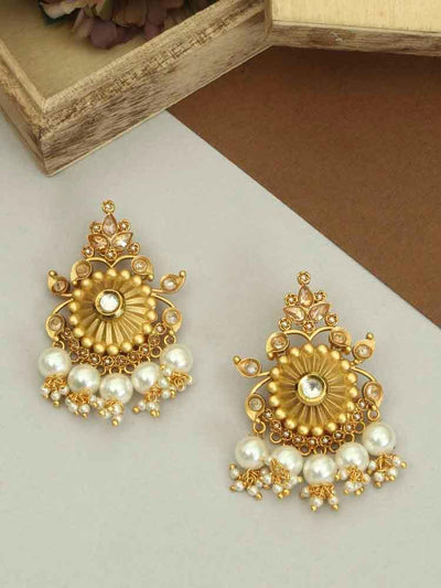 earrings - Bling Bag Golden Ridhi Dangler Earrings