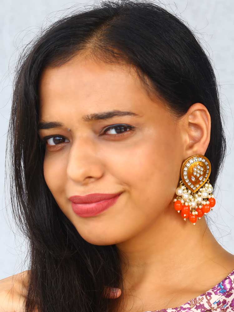 Orange Charmi Designer Earrings