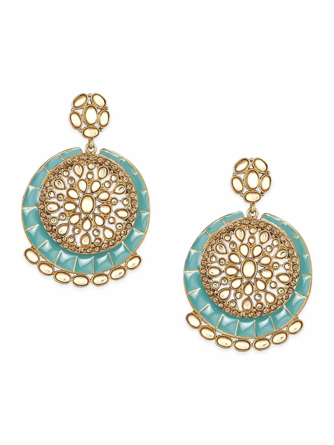 earrings - Bling Bag Turquoise Sameera Kundan Earrings
