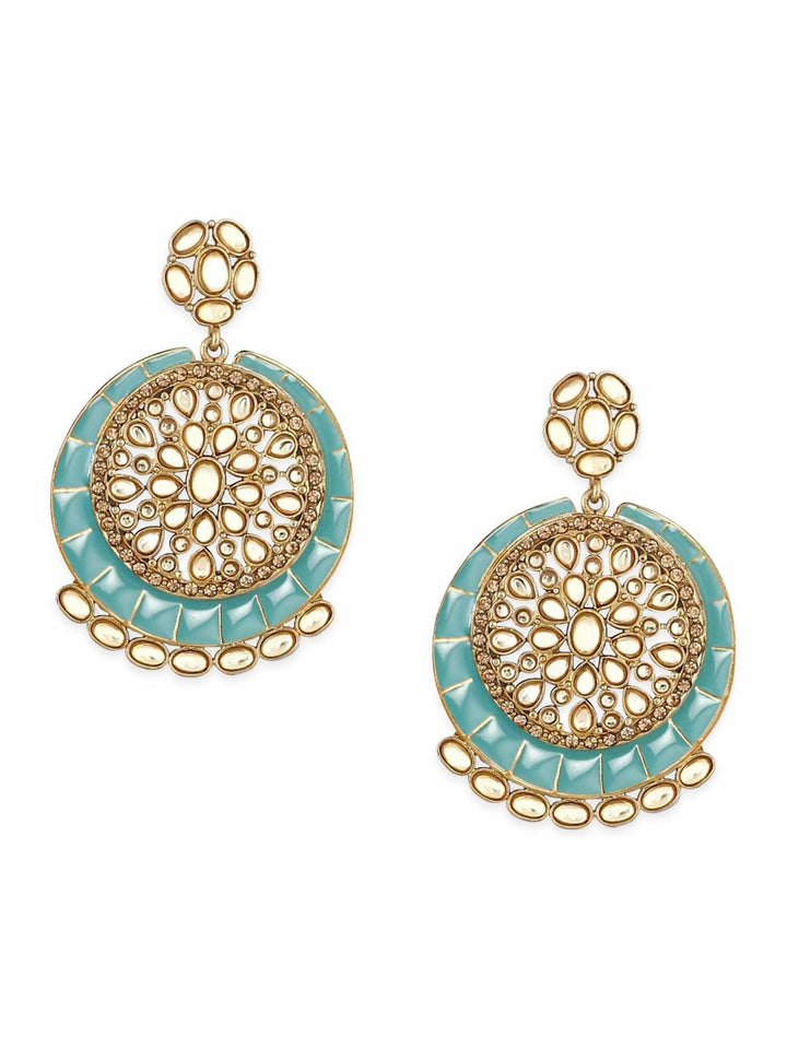 earrings - Bling Bag Turquoise Sameera Kundan Earrings