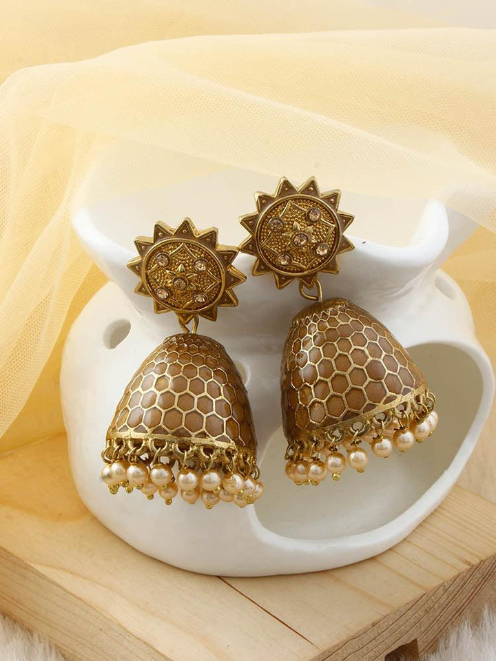 Brown Bell Jhumkis - Bling Bag