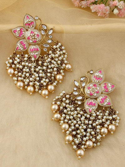 Brown Golden Pearls Chakrika Earrings - Bling Bag