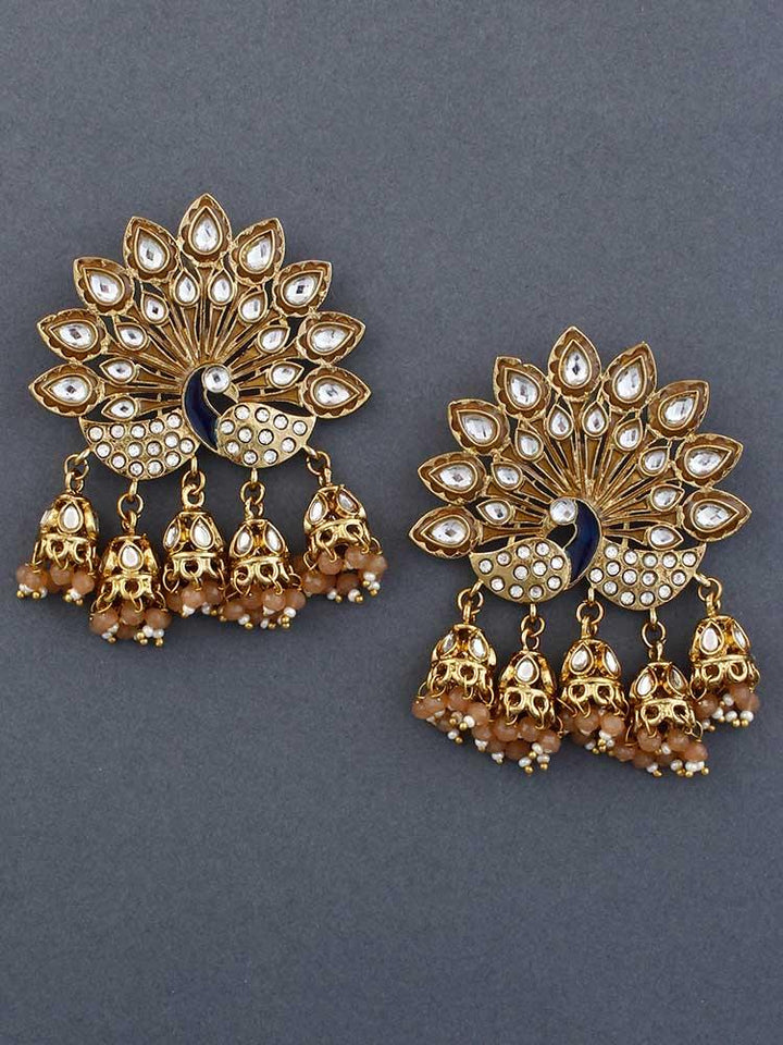 Brown Mayur Jhumkis - Bling Bag