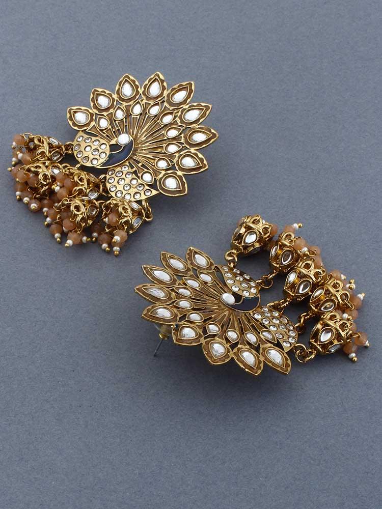 Brown Mayur Jhumkis - Bling Bag