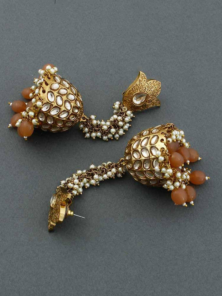 Brown Rajkumari Jhumkis - Bling Bag