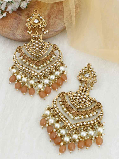 Brown Samsaptaka Designer Earrings - Bling Bag