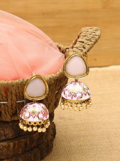 earrings - Bling Bag Lilac Lify Shesha Meenakari Jhumkis