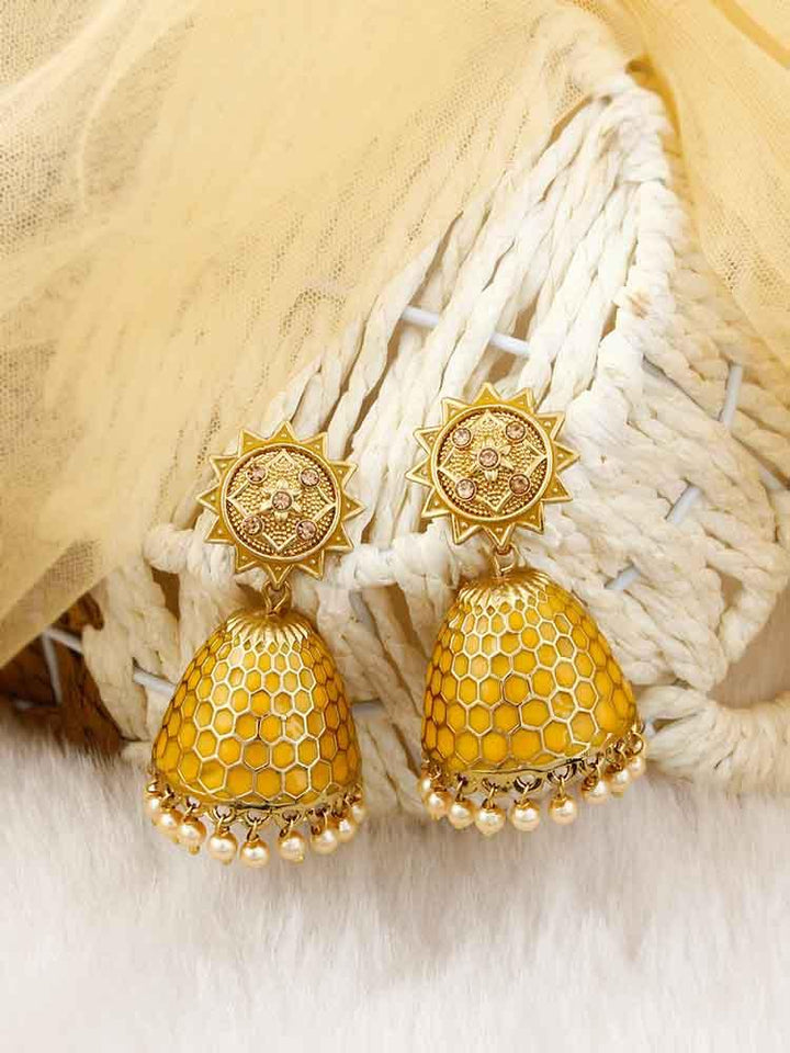 Mustard Bell Jhumkis - Bling Bag