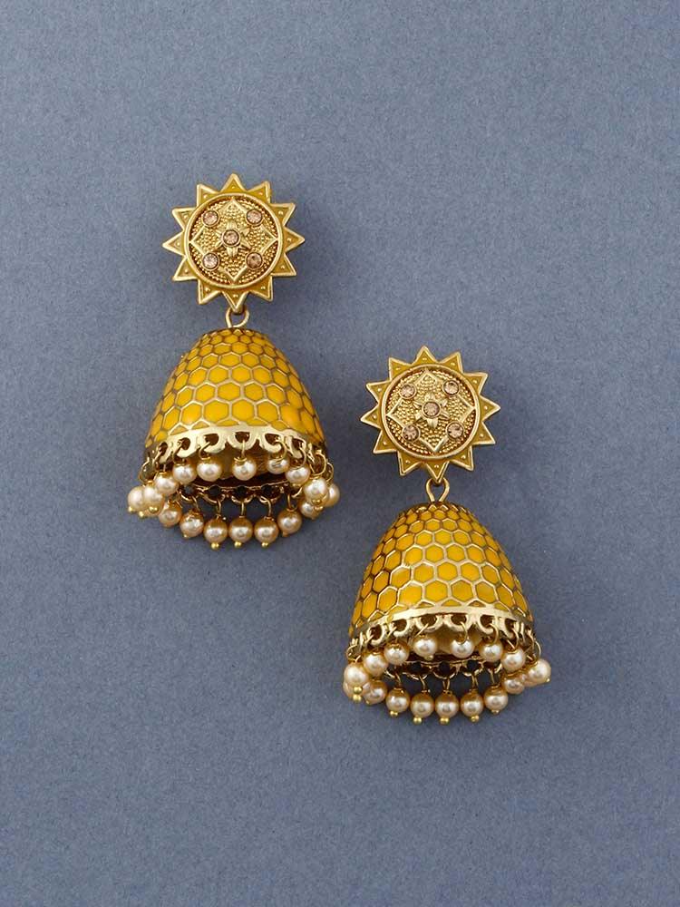 Mustard Bell Jhumkis - Bling Bag