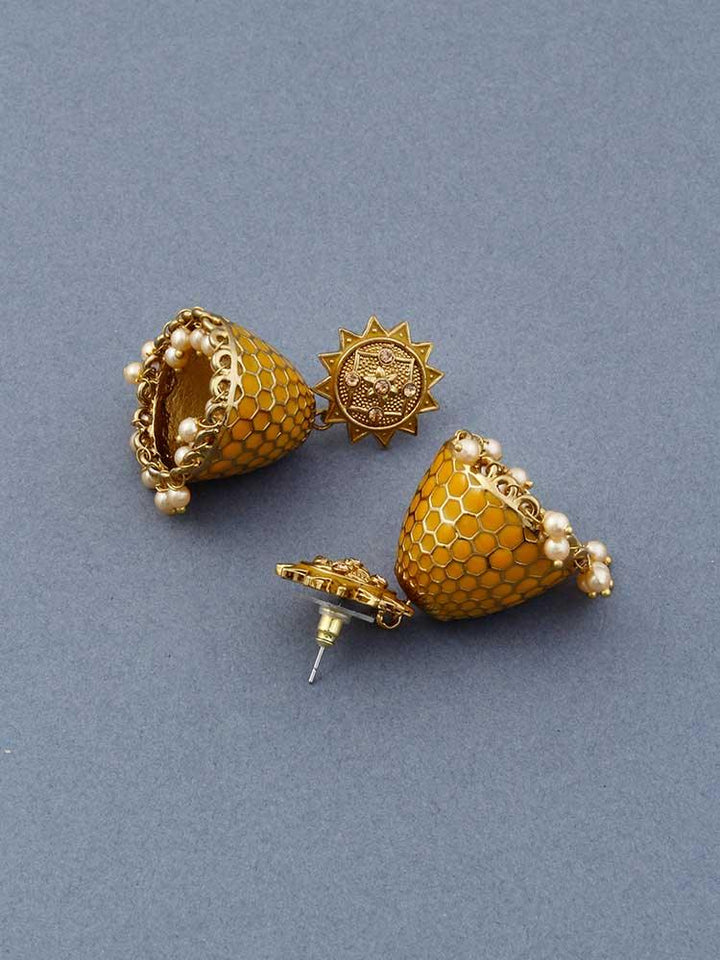 Mustard Bell Jhumkis - Bling Bag