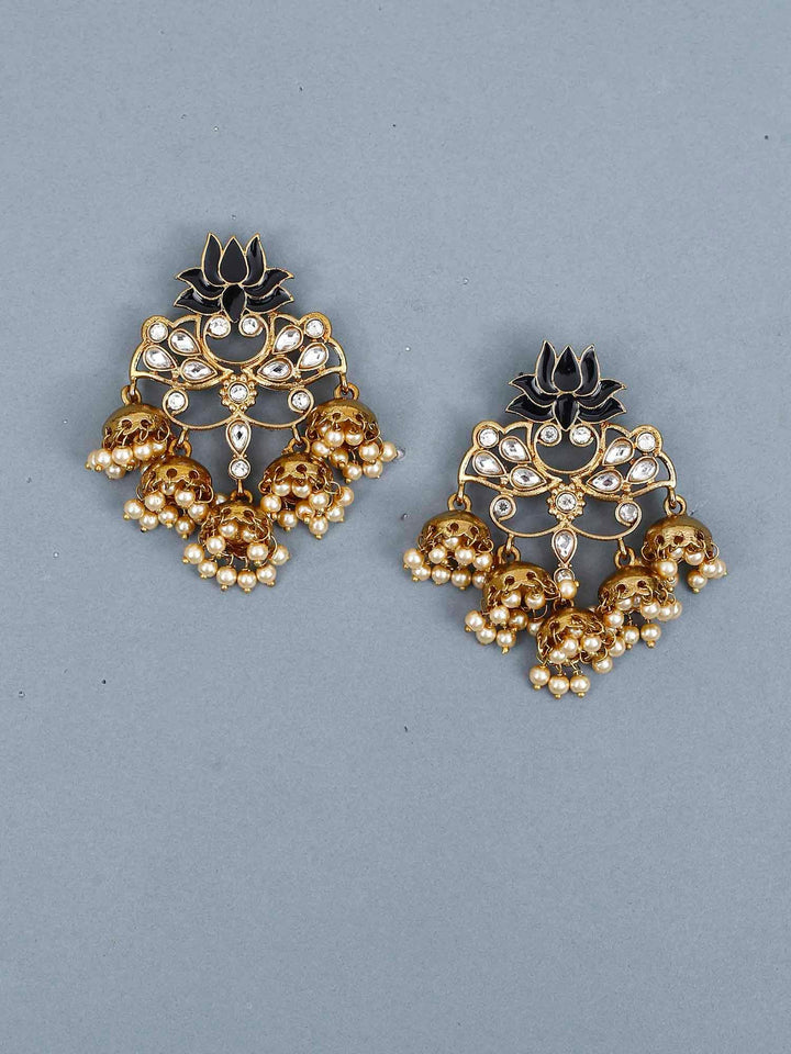 earrings - Bling Bag Jet Lotus Multiple Designer Earrings