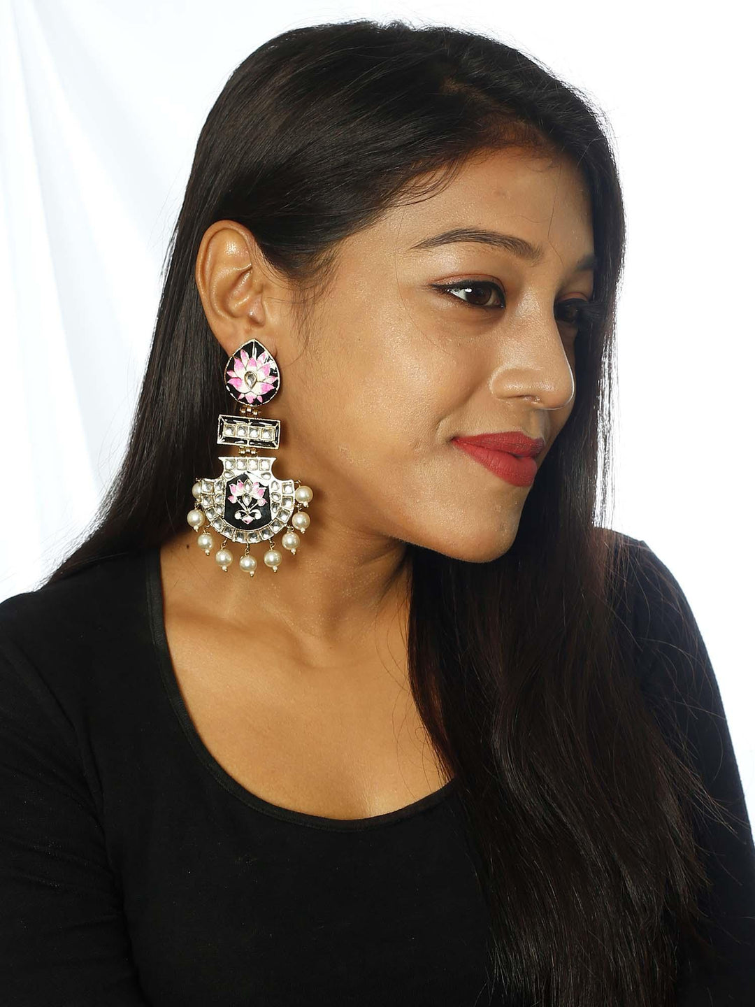 earrings - Bling Bag Jet Pankaj Designer Earrings