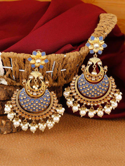 earrings - Bling Bag Navy Jalsa Designer Earrings