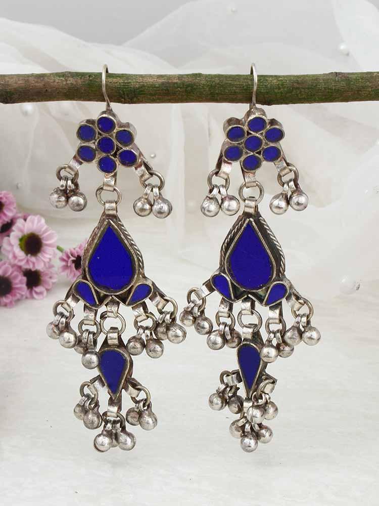 Blue Zohra Afghani Designer Earrings - Bling Bag
