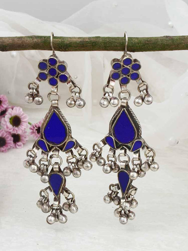 Blue Zohra Afghani Designer Earrings - Bling Bag