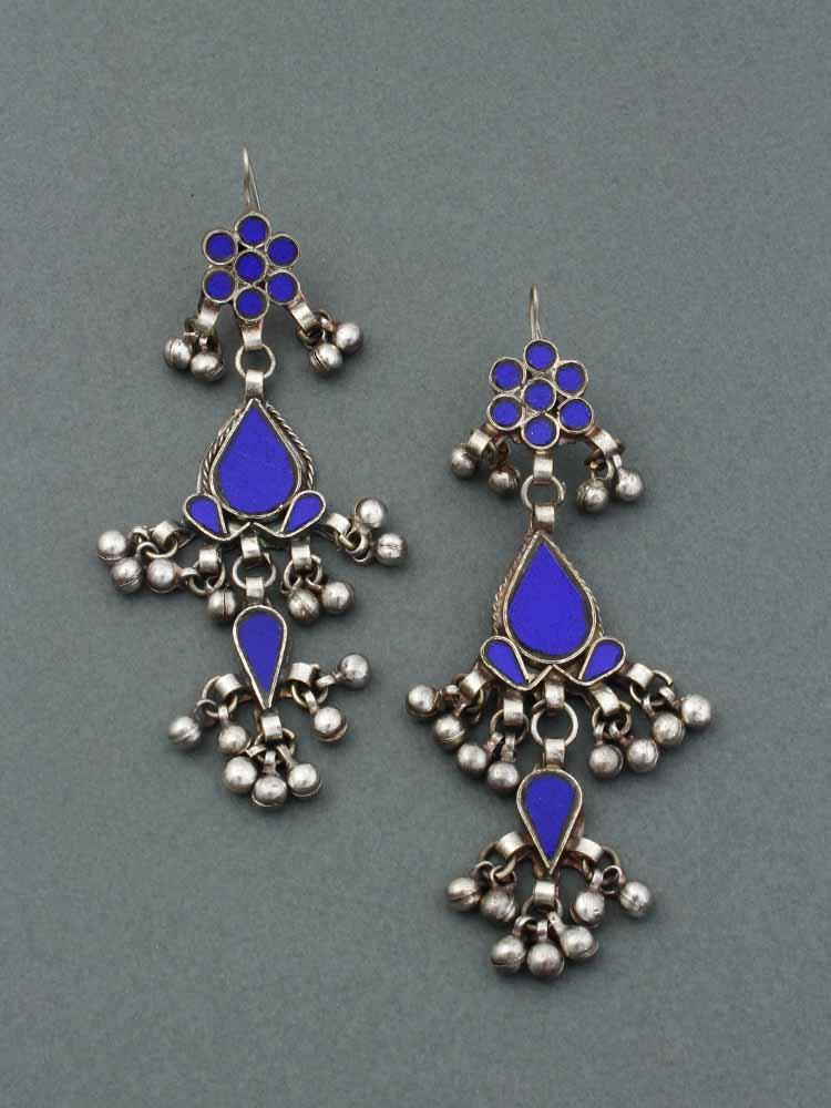 Blue Zohra Afghani Designer Earrings - Bling Bag