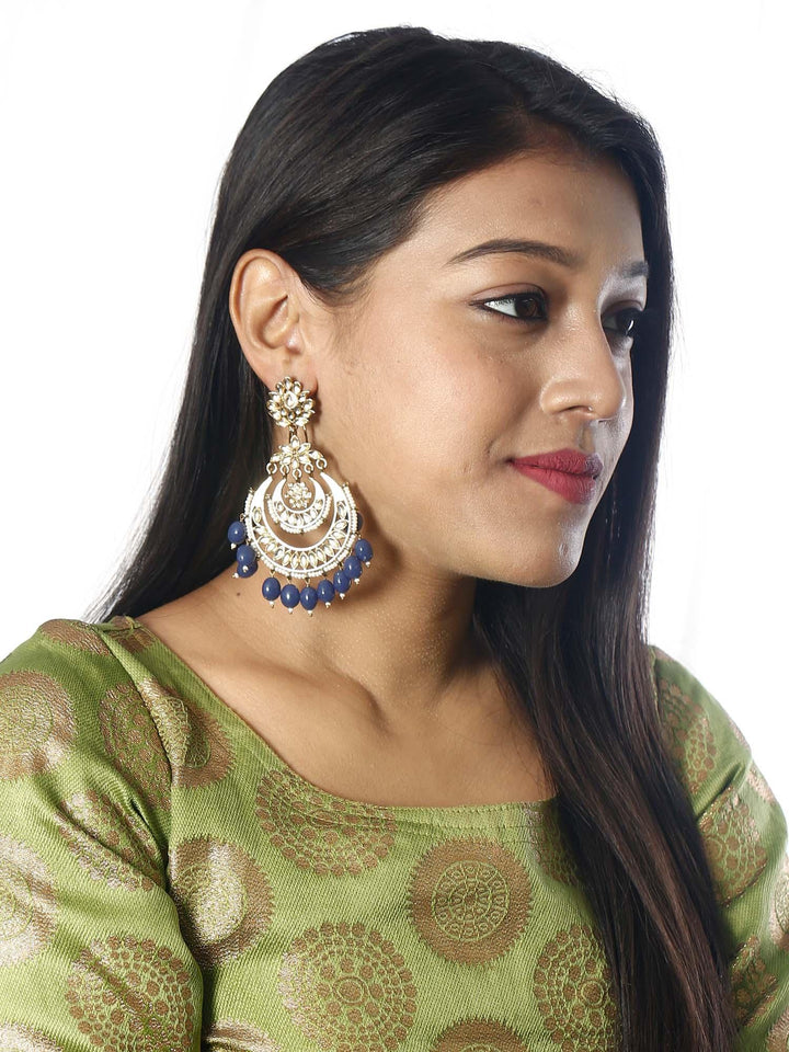 earrings - Bling Bag Navy Mumtaz Designer Earrings