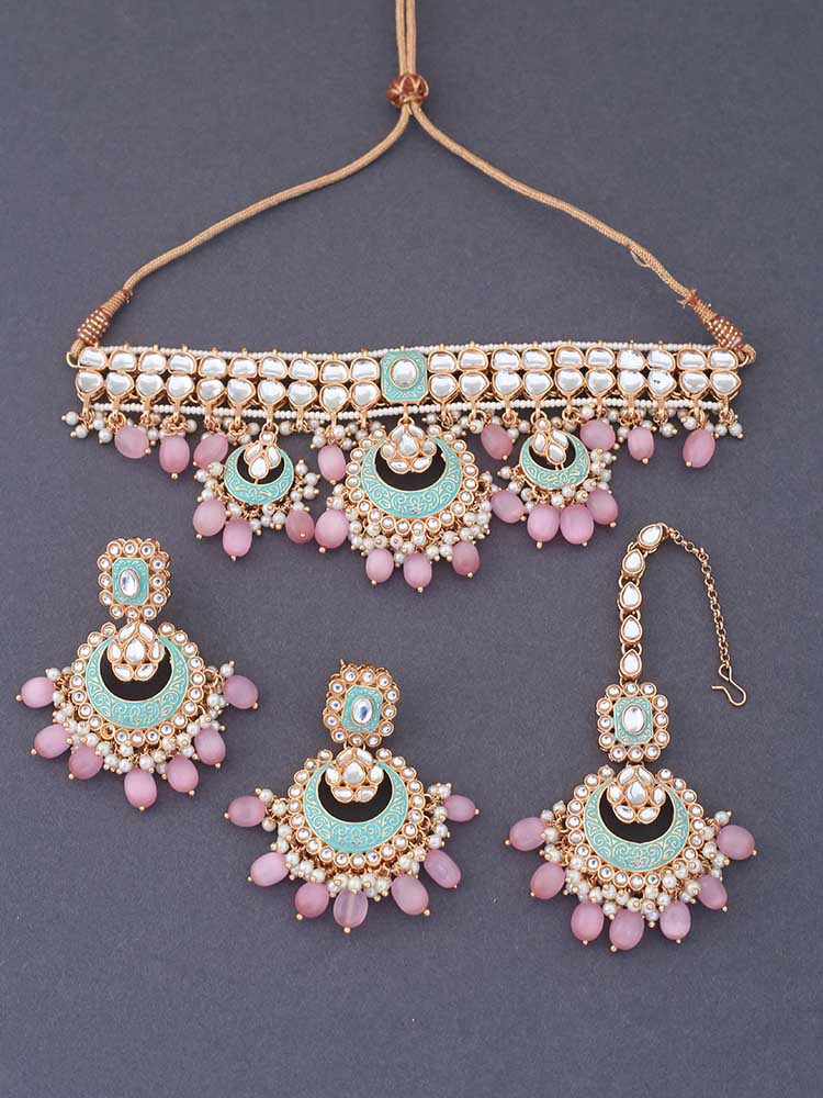 Blush Ajala Kundan Jewellery Set