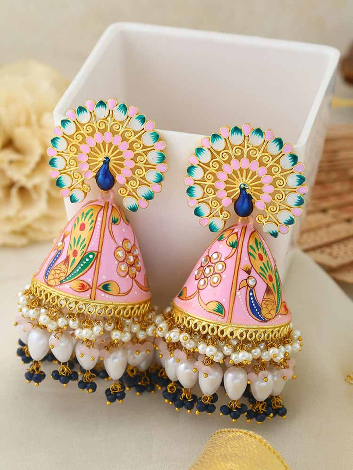 Blush Mahek Meena Jhumkis