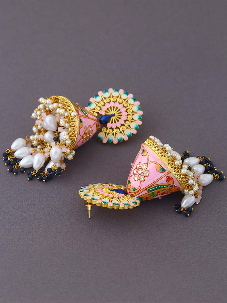 Blush Mahek Meena Jhumkis