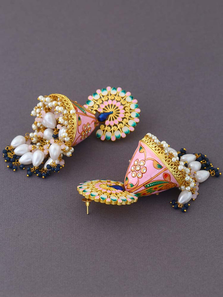 Blush Mahek Meena Jhumkis