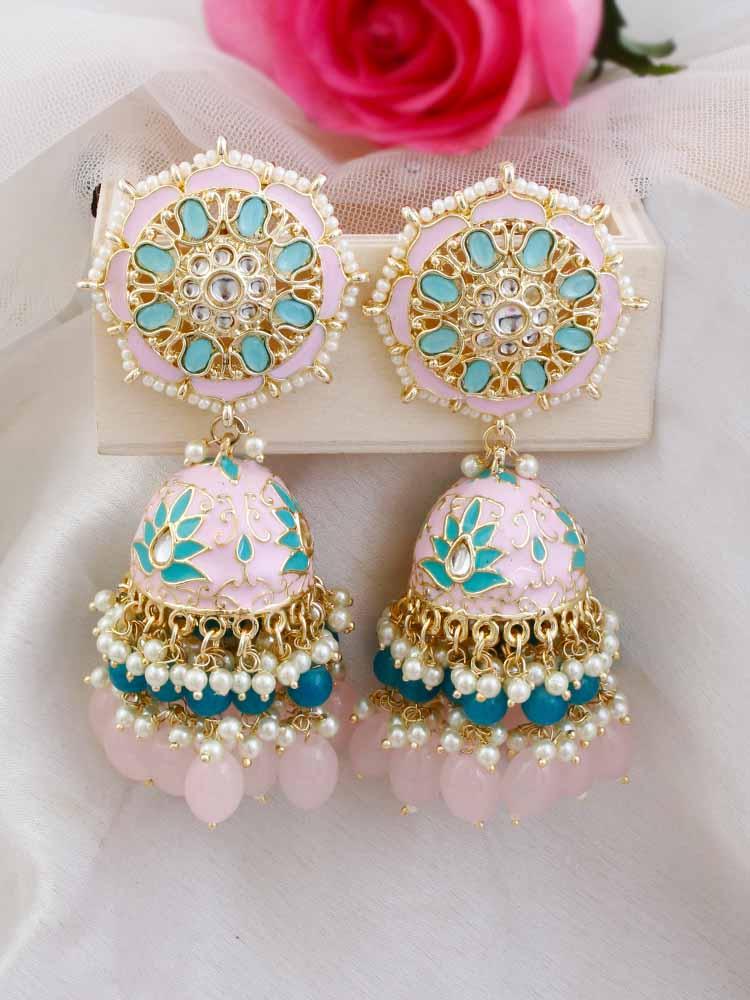 Blush Nrupal Satrangi Jhumkis - Bling Bag