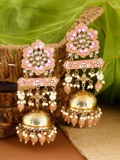 earrings - Bling Bag Brown Fulwari Jhumki Earrings