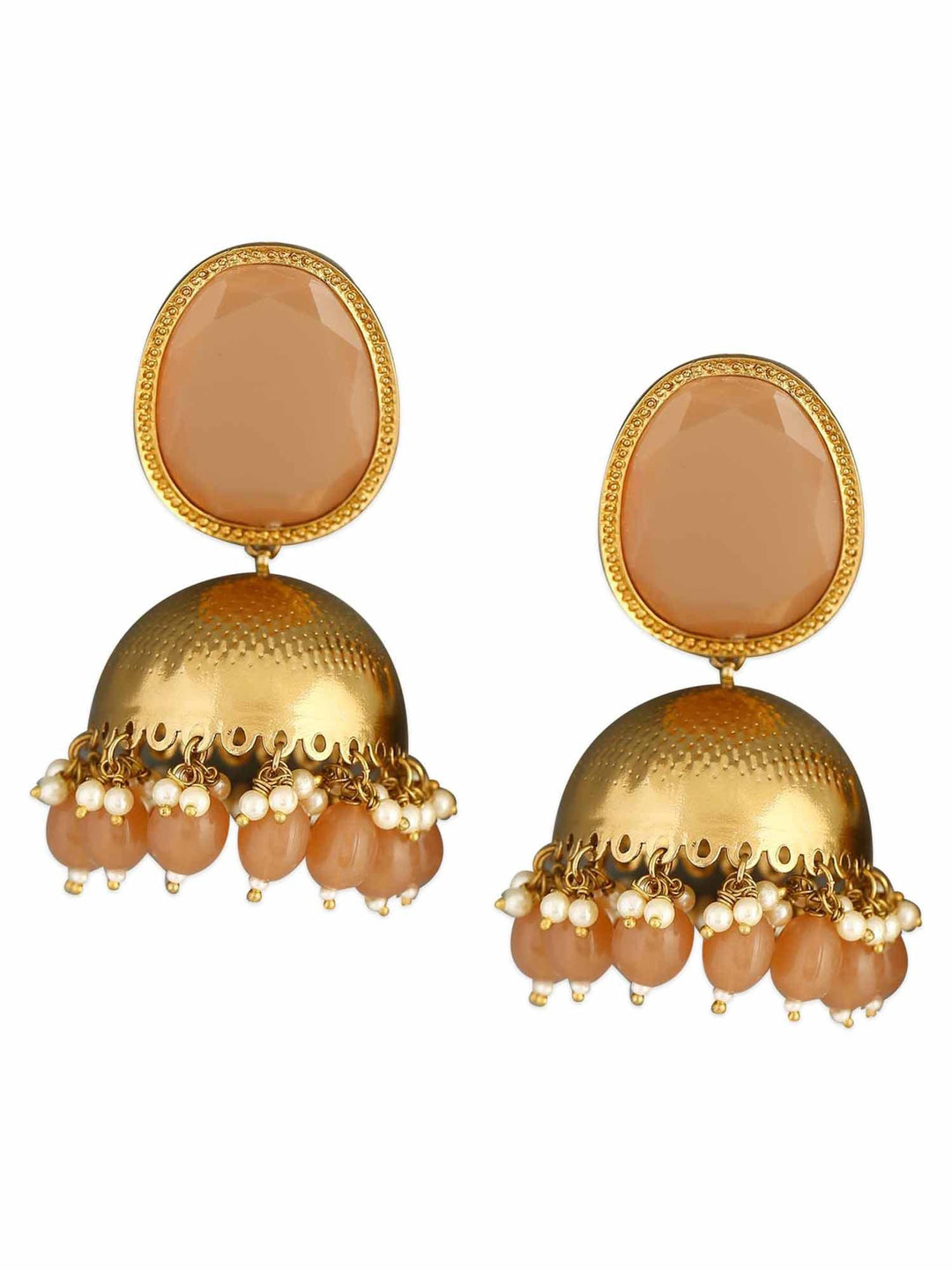 earrings - Bling Bag Brown Magna Shesha Designer Jhumkis