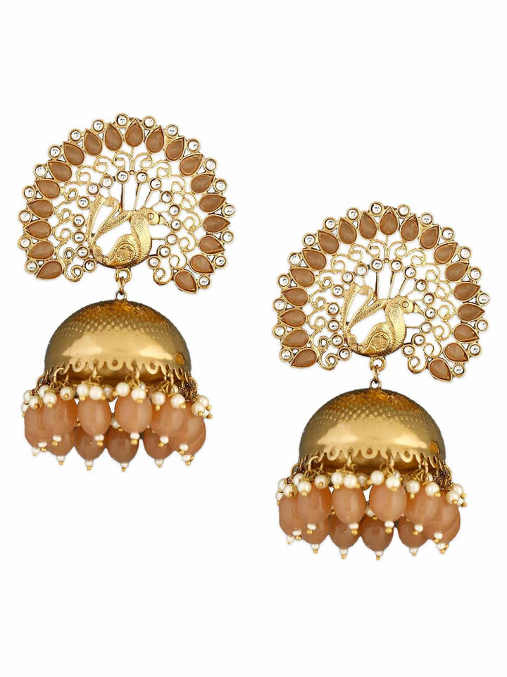 earrings - Bling Bag Brown Mayu Jhumki Earrings