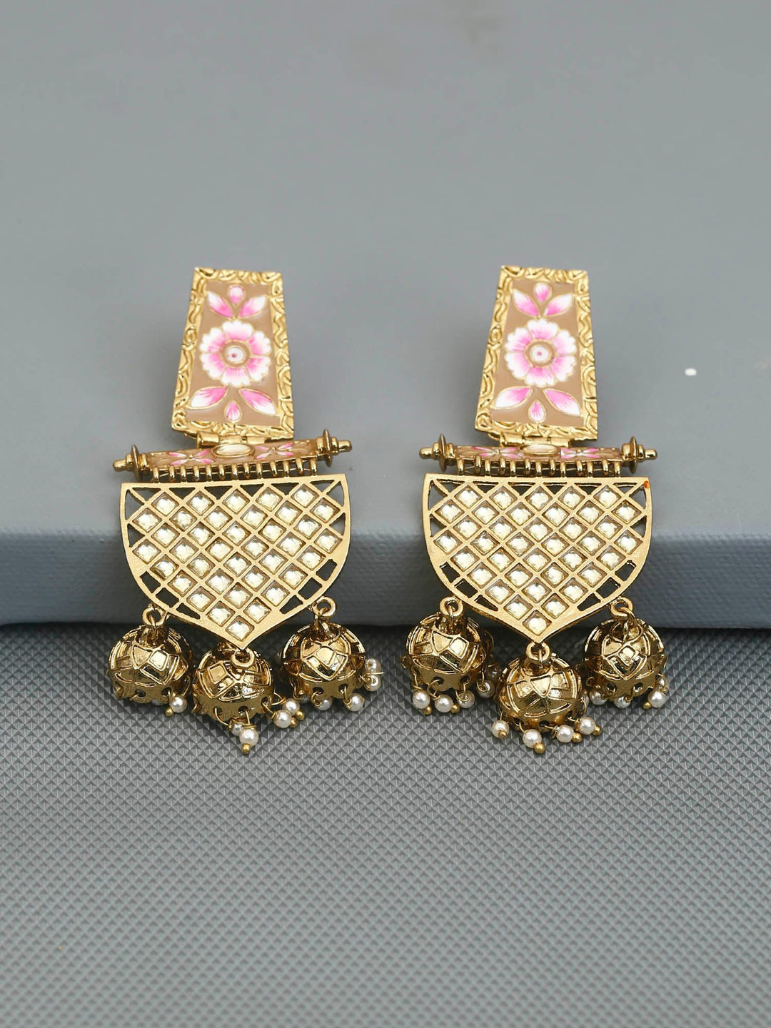 earrings - Bling Bag Brown Malika Designer Earrings