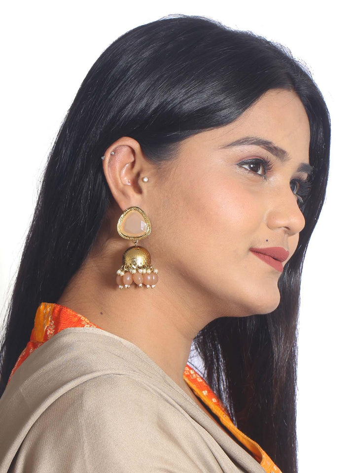 earrings - Bling Bag Brown Mini Shesha Designer Jhumkis