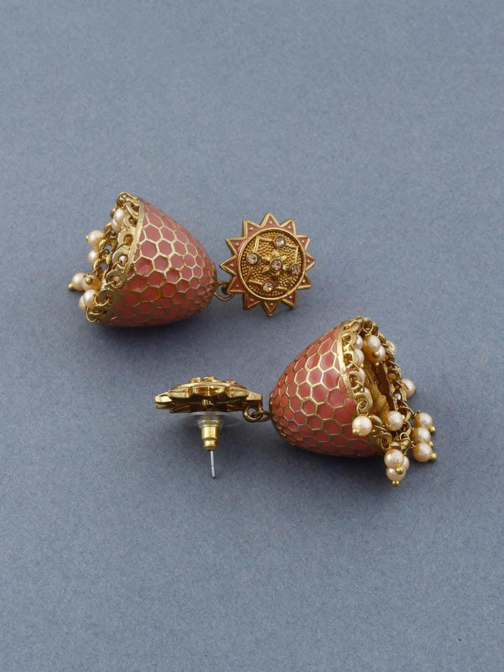 Coral Bell Jhumkis - Bling Bag