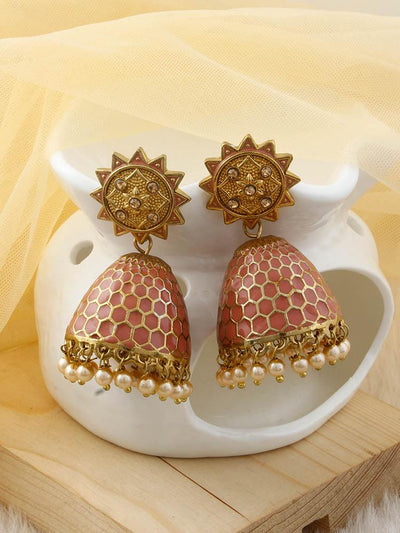 Coral Bell Jhumkis - Bling Bag
