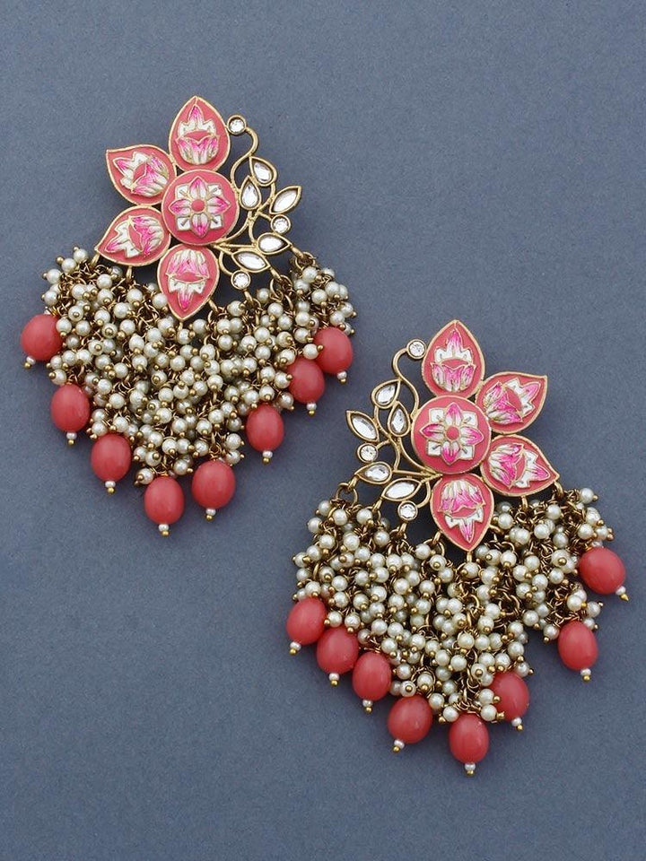 Coral Chakrika Designer Earrings - Bling Bag