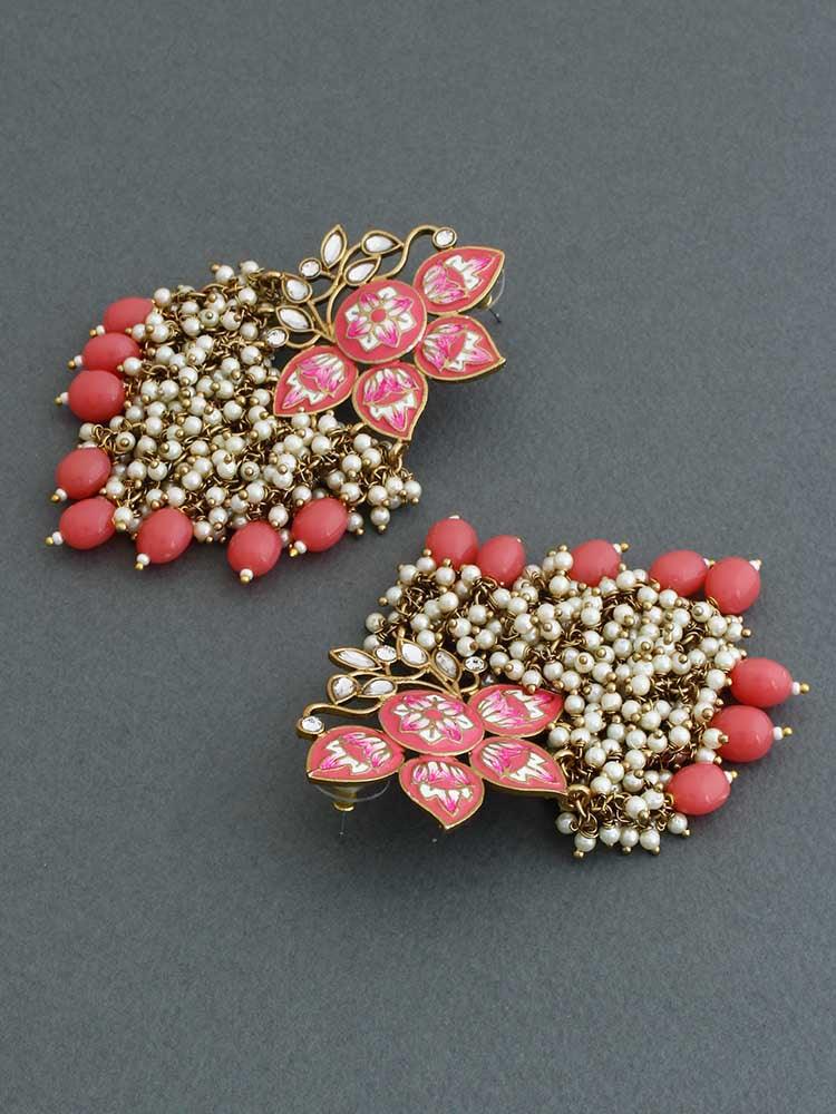 Coral Chakrika Designer Earrings - Bling Bag