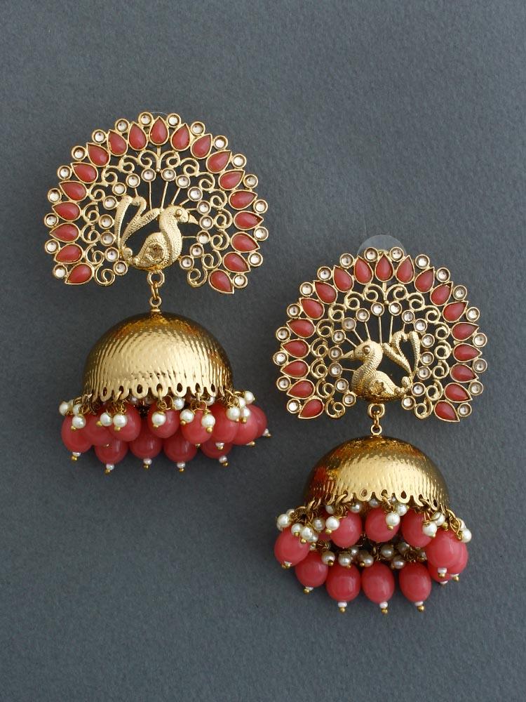 Coral Mayu Jhumkis - Bling Bag