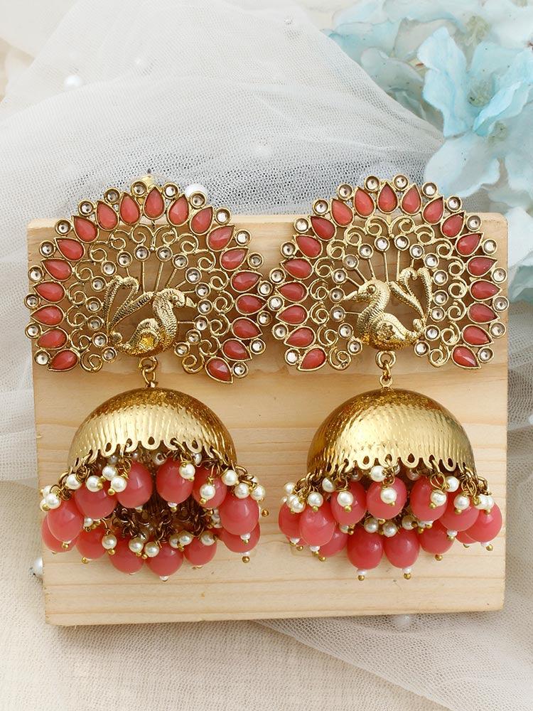 Coral Mayu Jhumkis - Bling Bag