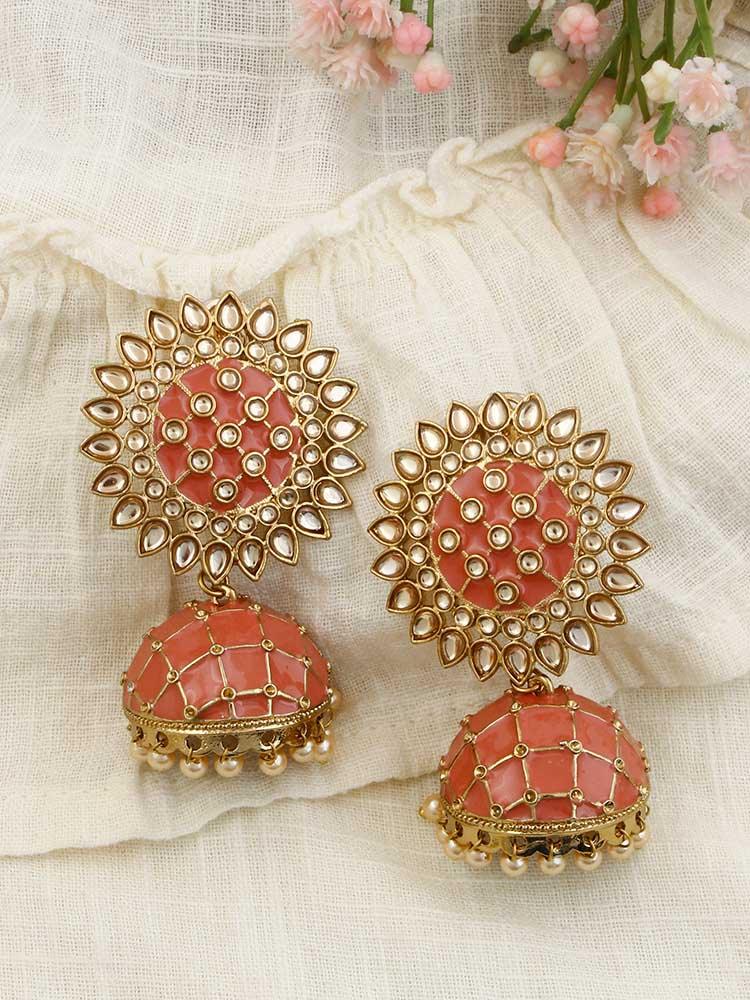 Coral Suraj Jhumkis - Bling Bag