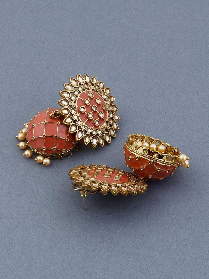 Coral Suraj Jhumkis - Bling Bag